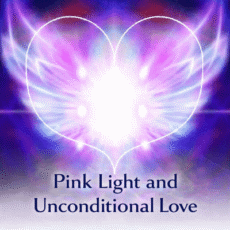 Glowing heart with radiant pink and purple light