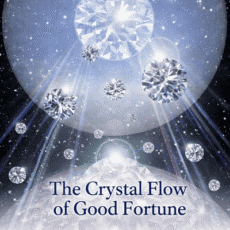 Sparkling diamonds floating in a luminous cosmic scene