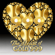 Golden heart made of smaller hearts
