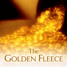 Overflowing pot of glowing gold coins